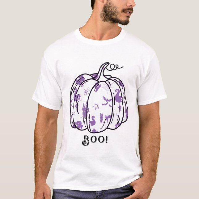Camiseta Jack-O’-Lantern malva y espeluznante (Anverso)