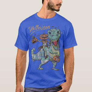 Camiseta Jack O Lantern montando Dinosaur Halloween grunge