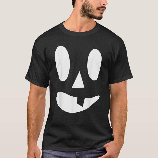 Camiseta Jack O Lantern Pumpkin Face Funny Halloween Costum (Anverso)
