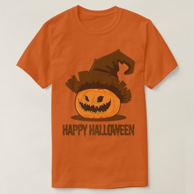 Camiseta Jack O Lantern Pumpkin Face Happy Halloween (Diseño del anverso)