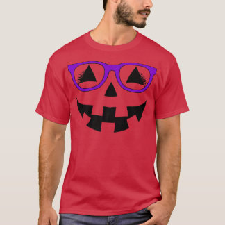 Camiseta Jack O Lantern Pumpkin Face Purple Glasses Lash