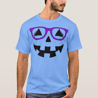 Camiseta Jack O Lantern Pumpkin Face Purple Glasses Lash