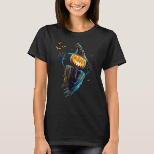 Camiseta Jack O Lantern Scary Cared de calabaza tallada Hal