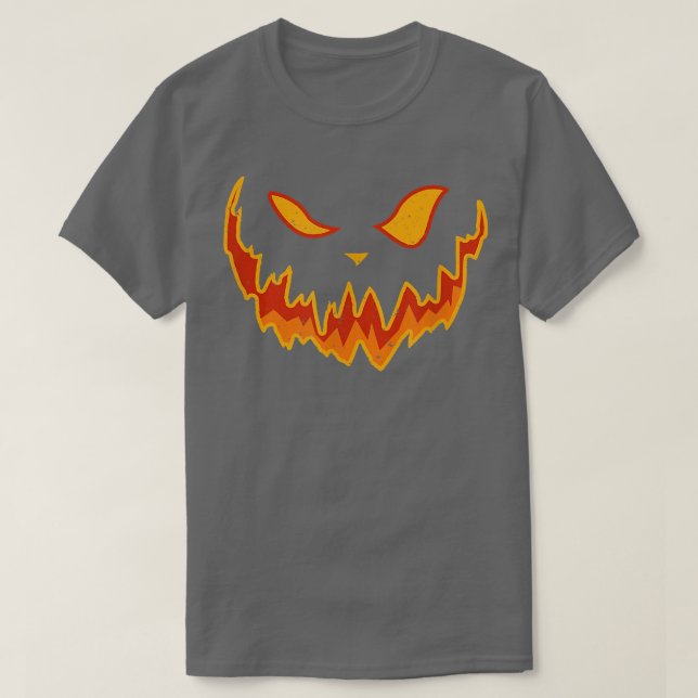 Camiseta Jack O Lantern Scary Carved Pumpkin Face Halloween (Diseño del anverso)