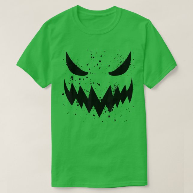 Camiseta Jack O Lantern Scary Pumpkin Face Funny Halloween (Diseño del anverso)