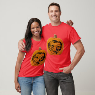 Camiseta Jack O"Lantern Vampiro Face Halloween Unisex