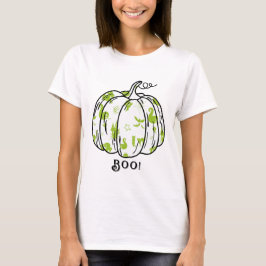Camiseta Jack-O’-Lantern verde lindo y fantasmagórico
