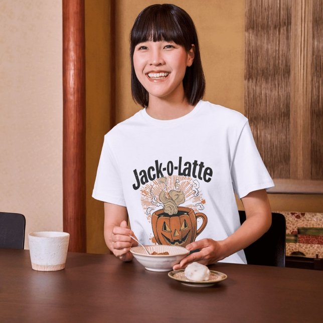 Camiseta Jack-o-Latte Funny Halloween Café Pun (Subido por el creador)
