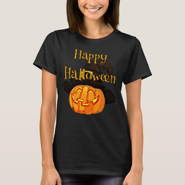 Camiseta Jack-O-Linterna del feliz Halloween (Anverso)