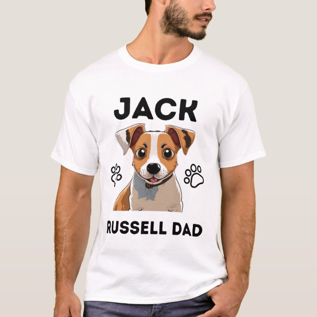 Camiseta jack russel lover comillas: jack russell dad dad (Anverso)