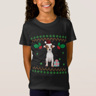 Camiseta Jack Russel Usando Navidades Gorra Perro Mamá Papá