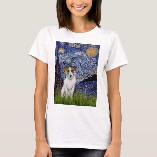 Camiseta Jack Russell 10 - Noche estrellada (Anverso)