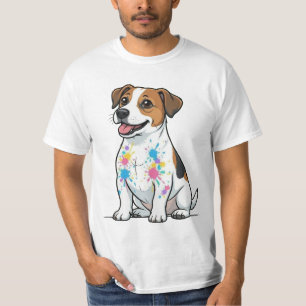 Camiseta Jack Russell Alegre Diversión con Salpicaduras