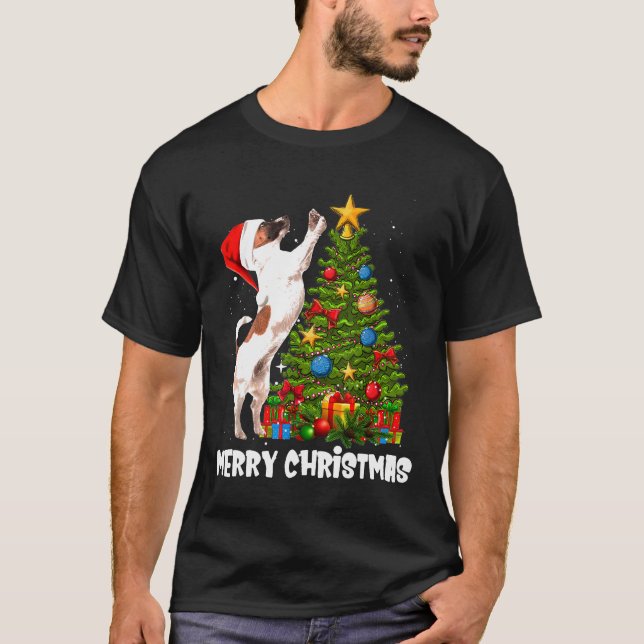 Camiseta Jack Russell Christmas Tree (Anverso)