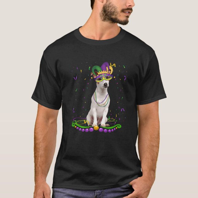 Camiseta Jack Russell con máscara de carnaval Perros de Mar (Anverso)