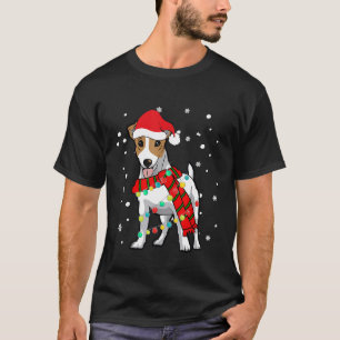 Camiseta Jack Russell Dog Santa Hat Navidades Dog Light Tre