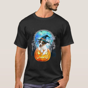 Camiseta Jack Russell Dog Witch Gorra Halloween Pumpkin Gif