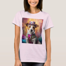 Camiseta Jack Russell en un disfraz colorido