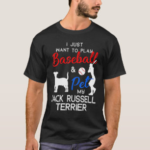 Camiseta Jack Russell Gracioso Dueño de Perros de Béisbol
