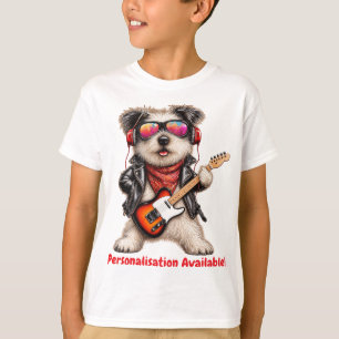 Camiseta Jack Russell Guitarrista Perro de Rock & Roll