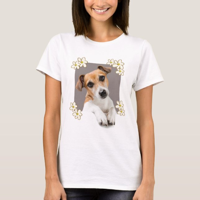 Camiseta Jack Russell Puppy Floral Cute Adorable (Anverso)
