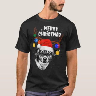 Camiseta Jack Russell Reindeer Feliz Navidad
