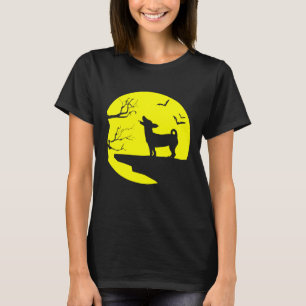 Camiseta Jack Russell Silhouette En La Luna Completa De Bat