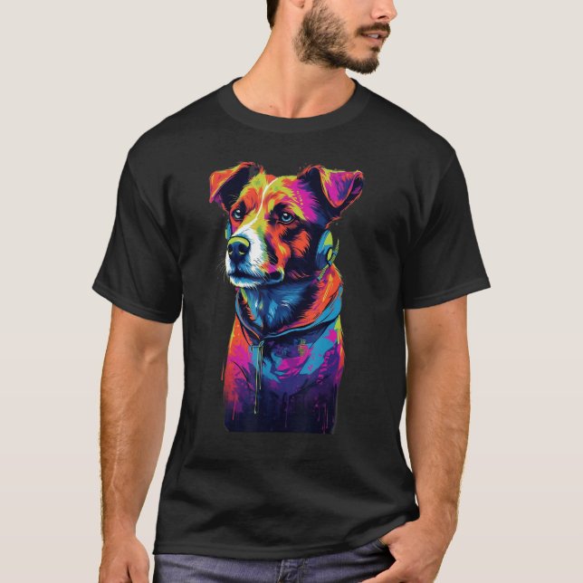 Camiseta Jack Russell Terrier 80s Dog (Anverso)