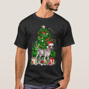 Camiseta Jack Russell Terrier Christmas Tree Light Pajama D
