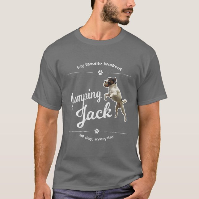 Camiseta Jack Russell Terrier Dog Jumping Jack Tee Funny Gi (Anverso)