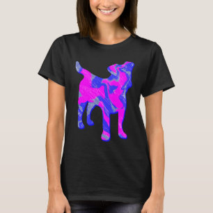 Camiseta Jack Russell Terrier Dog Pink and Blue Silhouette