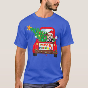 Camiseta Jack Russell Terrier Dog Riding Red Truck Christma