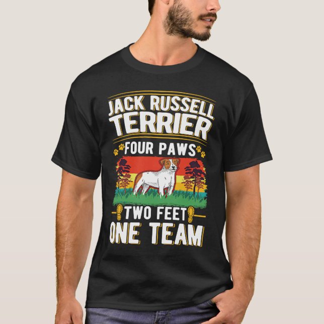 Camiseta Jack Russell Terrier four paws two feet one team (Anverso)