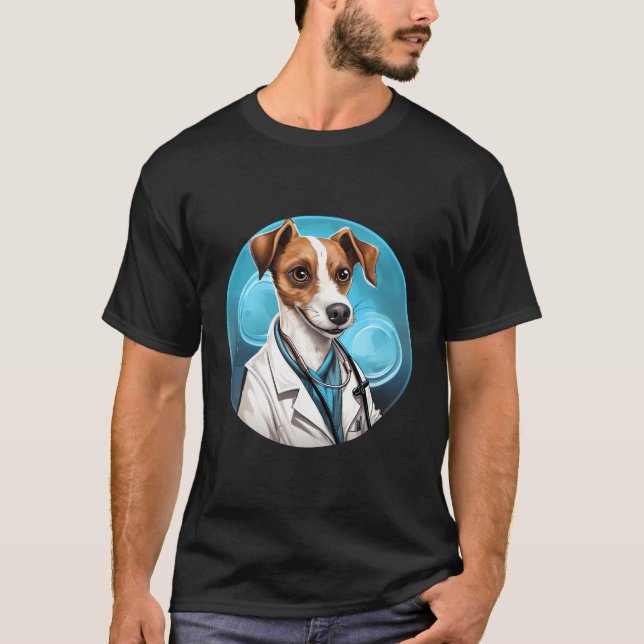 Camiseta Jack Russell Terrier Médica Funny Profesión Perra (Anverso)
