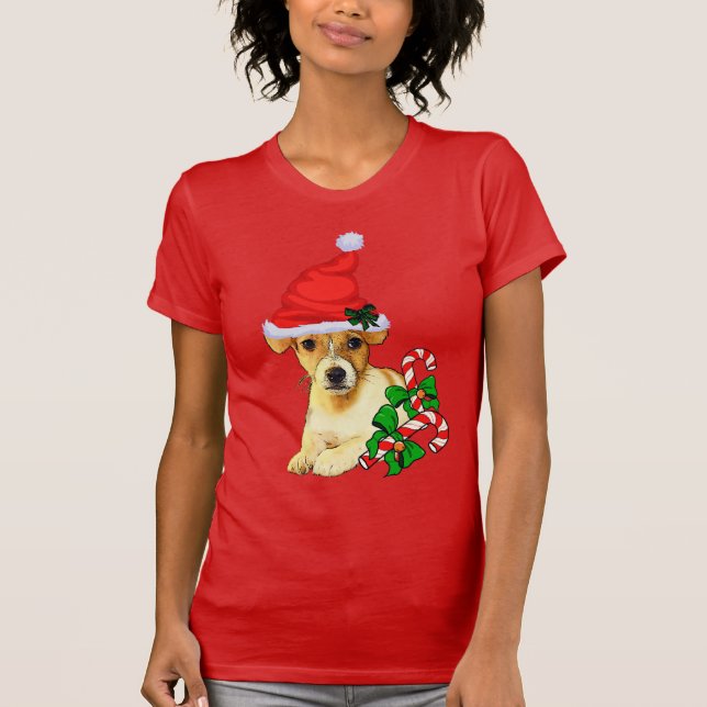 Camiseta Jack Russell Terrier Navidad Alegre (Anverso)