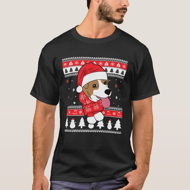 Camiseta Jack Russell Terrier Navidades de perros graciosos (Anverso)