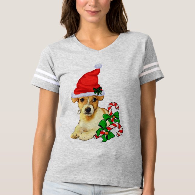 Camiseta Jack Russell Terrier Navidades Merry (Anverso)