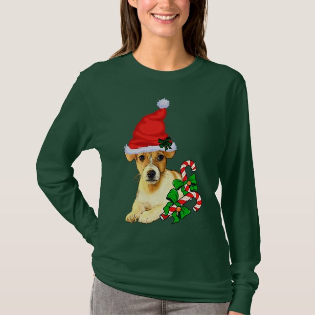 Camiseta Jack Russell Terrier Navidades Merry (Anverso)