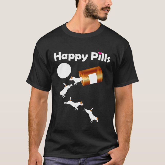 Camiseta Jack Russell Terrier Pills T Shirt Funny Dog Lover (Anverso)