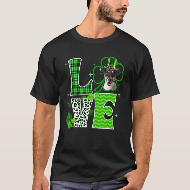 Camiseta Jack Russell Terrier Shamrock C Irish St Patricks (Anverso)