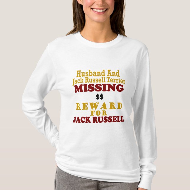 Camiseta Jack Russell Terrier y recompensa que falta del (Anverso)