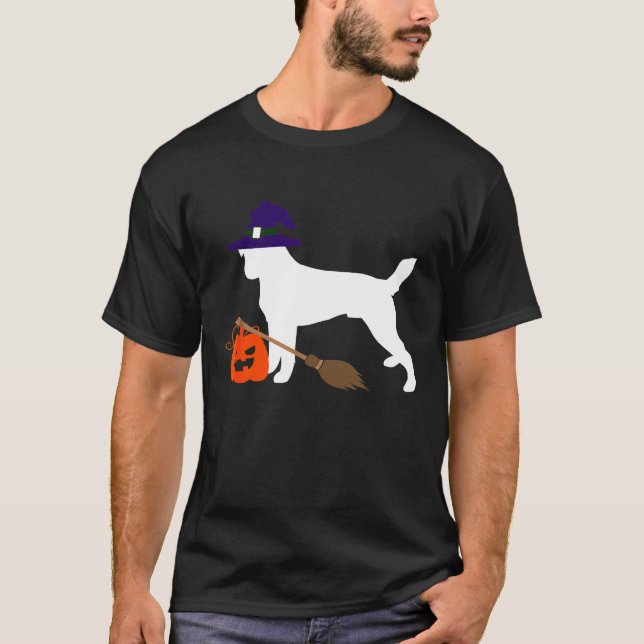 Camiseta Jack Russell Witch Gorra Halloween Dog Costume (Anverso)