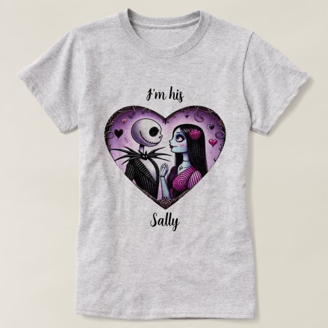 Camiseta Jack y Sally Gótico Valentine (Diseño del anverso)
