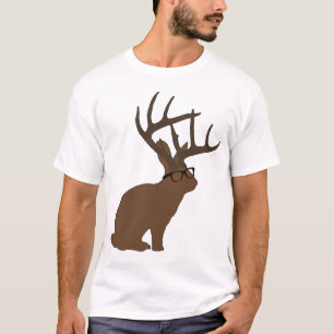 Camiseta jackalope con los vidrios