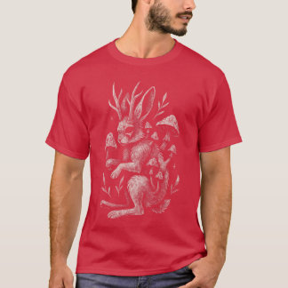 Camiseta Jackalope Mushroom Bunny Rabbit Dark Fairycore For