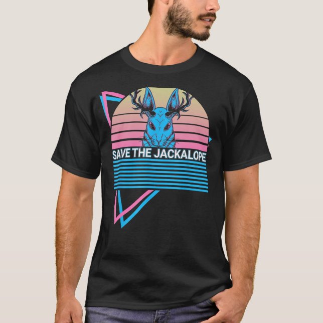 Camiseta Jackalope Retro Criptozoología Criptídica Salvar E (Anverso)