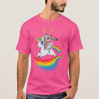 Camiseta Jackalope Sobre Un Unicornio