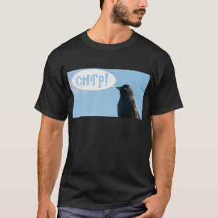 Camiseta Jackdaw (Corvus monedula) dice chirp.