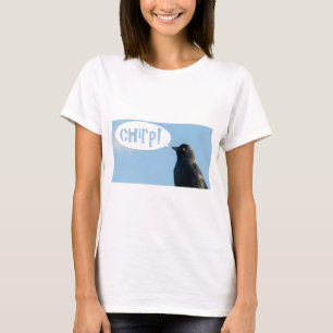 Camiseta Jackdaw (Corvus monedula) dice chirp.