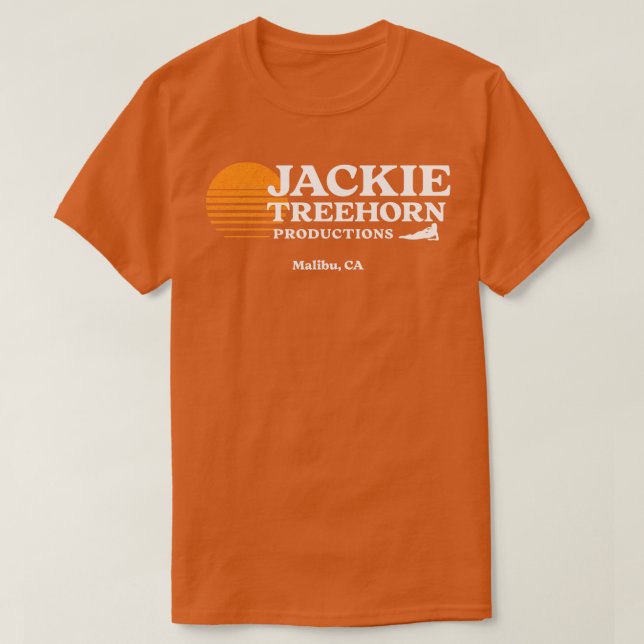 Camiseta Jackie Treehorn Productions Malibu CA (Diseño del anverso)